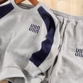 thumbnail image 5 of Boy Clothes 2 Piece Color Block Sweatshirt and Pants Set Fall Winter Outfit for Toddler and Kids(Grey,1-2 Years), 5 of 5
