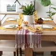thumbnail image 6 of Wine Braided Cotton Stripe Table Runner 15x72, 6 of 9