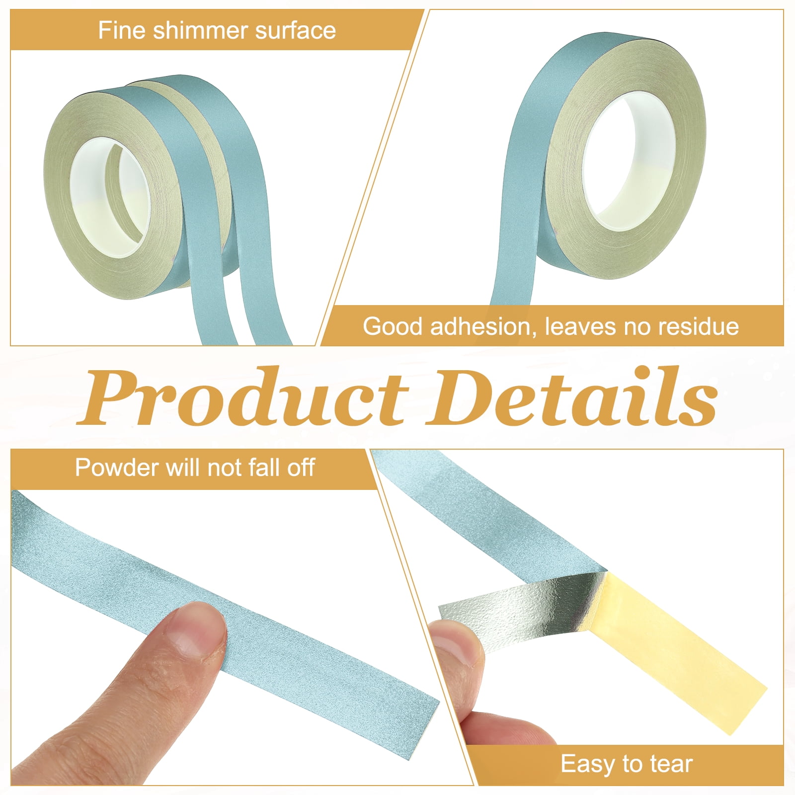 Uxcell Glitters Washi Tape, 1.2 Inch (W) x 55 Yards (L) Sparkling Decorative Washi Tape Self Adhesive for DIY Crafts, Gift Wrapping, Scrapbook, Party Decorations, Light Blue