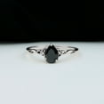 thumbnail image 3 of Rosec Jewels Pear Shape Black Onyx Solitaire Celtic Ring for Women (5X7 mm, AAA Grade), 14K White Gold, US 5.00, 3 of 9