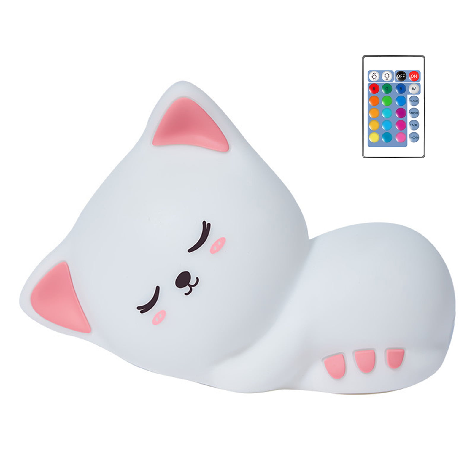 Details about   Cute 7 Colors Cat Soft Silicone LED Touch Sensor Light Cute Night Li_fr 