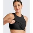 thumbnail image 3 of G4Free Barefeel Built in Bra Workout Tops for Women Removable Pads Longline Sport Bras Racerback Athletic Tank Yoga Gym, 3 of 8