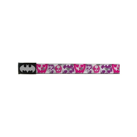 - Batman DC Comics Superhero Argyle Heart Skull Logos Web Belt