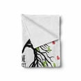 thumbnail image 2 of Tree of Life Soft Flannel Fleece Throw Blanket, Heart Shaped Bird Nest Home Words Hope Family Partners in Nature, Cozy Plush for Indoor and Outdoor Use, 70" x 90", Black Green Pink, by Ambesonne, 2 of 6