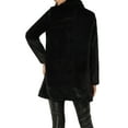 thumbnail image 3 of INSPIRE CHIC Lapel Faux Fur Coat for Women's Fuzzy Winter Warm Jacket Overcoat with Pockets XS Black, 3 of 6