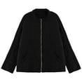 thumbnail image 4 of kamemir Jacket Women Women Cropped Shacket Jacket Fashion 2024 Fall Coat Tops(Black,XXL), 4 of 5