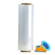 BOMEI PACK 1 Pack Industrial Clear Stretch Wrap Film with Plastic Handles 15inch 1000Ft 80Gauge for Moving, Packing