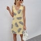 thumbnail image 2 of Vestido de mujer sin mangas con cuello en V y lazo estampado Fridja  hj4224, 2 of 4
