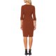 thumbnail image 3 of Vestido Vintage para Mujer Inspire Chic de Manga 3/4, Vestidos Sheath para Trabajar, Color Caramelo Oscuro, 3 of 6