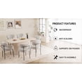 thumbnail image 6 of 63" Oval Dining Table Set for 6, Wooden Dining Roon Table and 6 Cushioned Chairs, Modern Dining Set with Curved Backrest and Waterproof Tabletop for Living Room, Cream White, 6 of 8