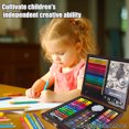 thumbnail image 3 of KINSPORY 78 pack Deluxe Wooden Art Set Crafts Drawing Painting Kit with Drawing Book, Gift Box for Kids Artist Beginners Girls Boys (Brown), 3 of 7