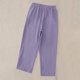thumbnail image 2 of TaTaai Women's Casual 7/8 Length Pants Straight Leg Linen-Like Fabric with Elastic Waistband Side Pockets and Decorative Buttons for Spring Summer Outfits Gift, 2 of 7