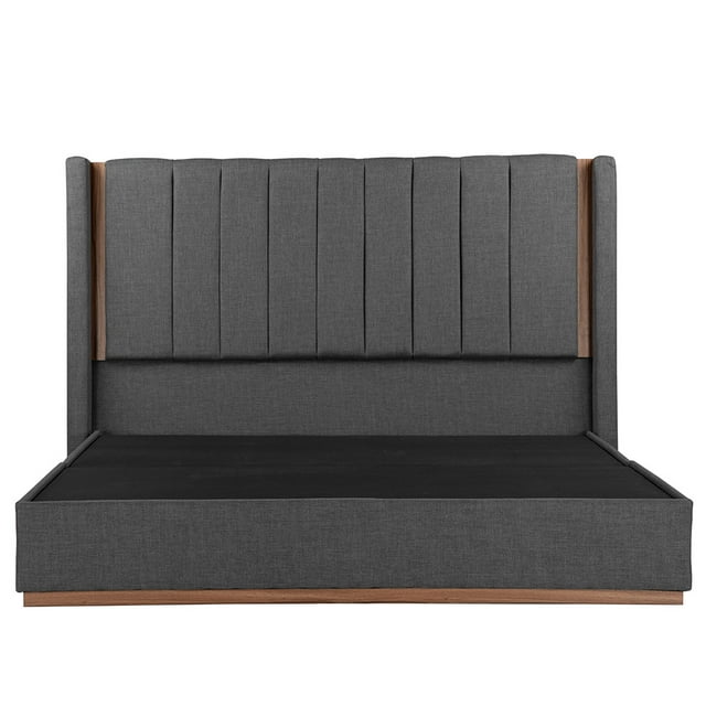 Cabecera King Size Linz + Base Cama Gris Oscuro