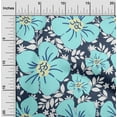 thumbnail image 2 of oneOone Polyester Spandex Teal Blue Fabric Floral Craft Projects Decor Fabric Printed By The Yard 56 Inch Wide, 2 of 4