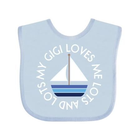 

Inktastic My Gigi Loves Me Sailboat Boys Sailing Gift Baby Boy Bib