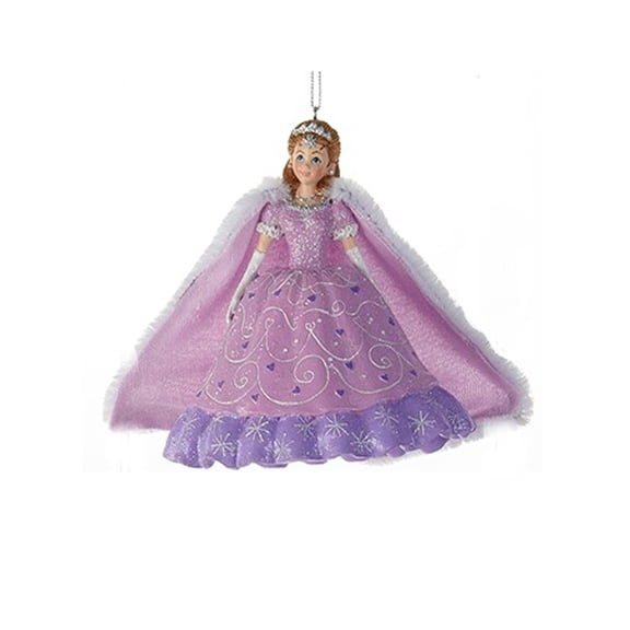 4.25" Decorative Purple Princess with Cape Hanging Christmas Ornament