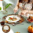 thumbnail image 2 of Pumpkin Maple Leaf Placemats, Vintage Fall Harvest Round Heat Insulated Placemats for Thanksgiving Party Catering Decorations, 2 of 6