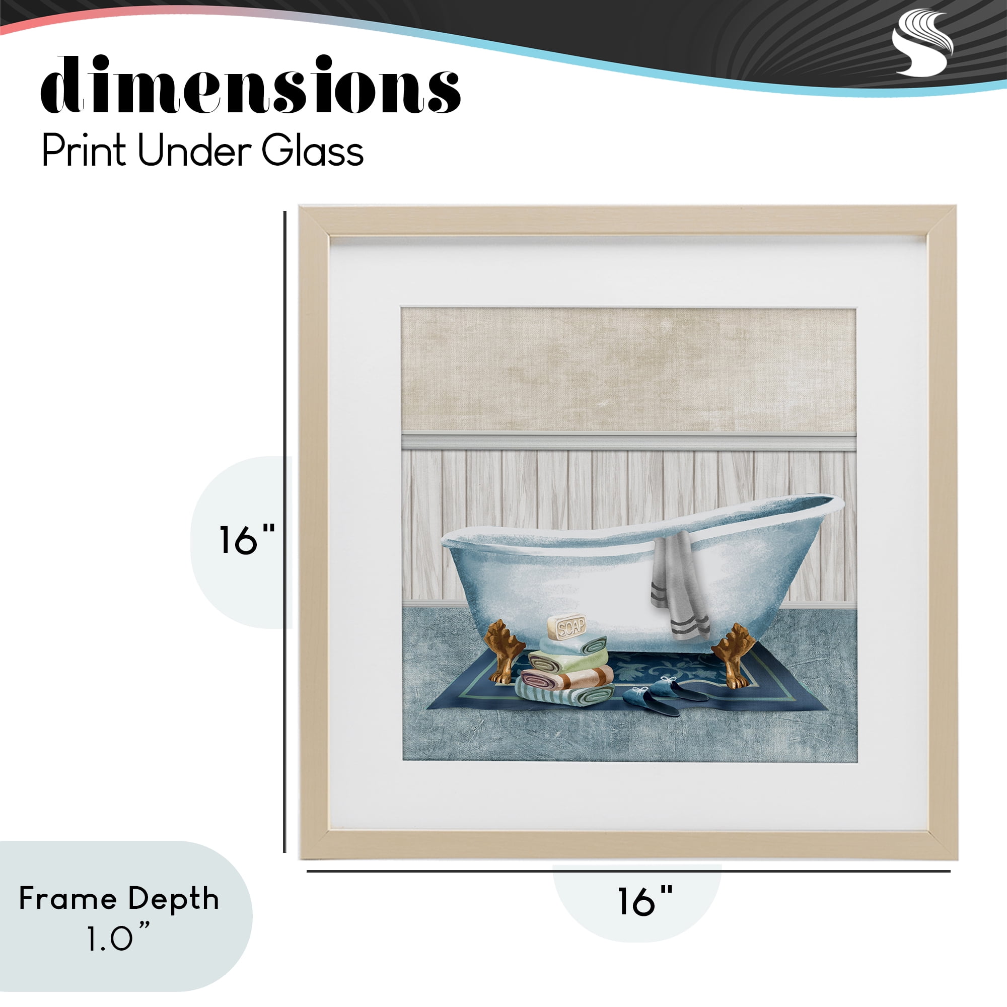 Stupell Industries Cozy Clawfoot Bathtub Spa Birch Framed Print Under Glass, design by Conrad Knutsen