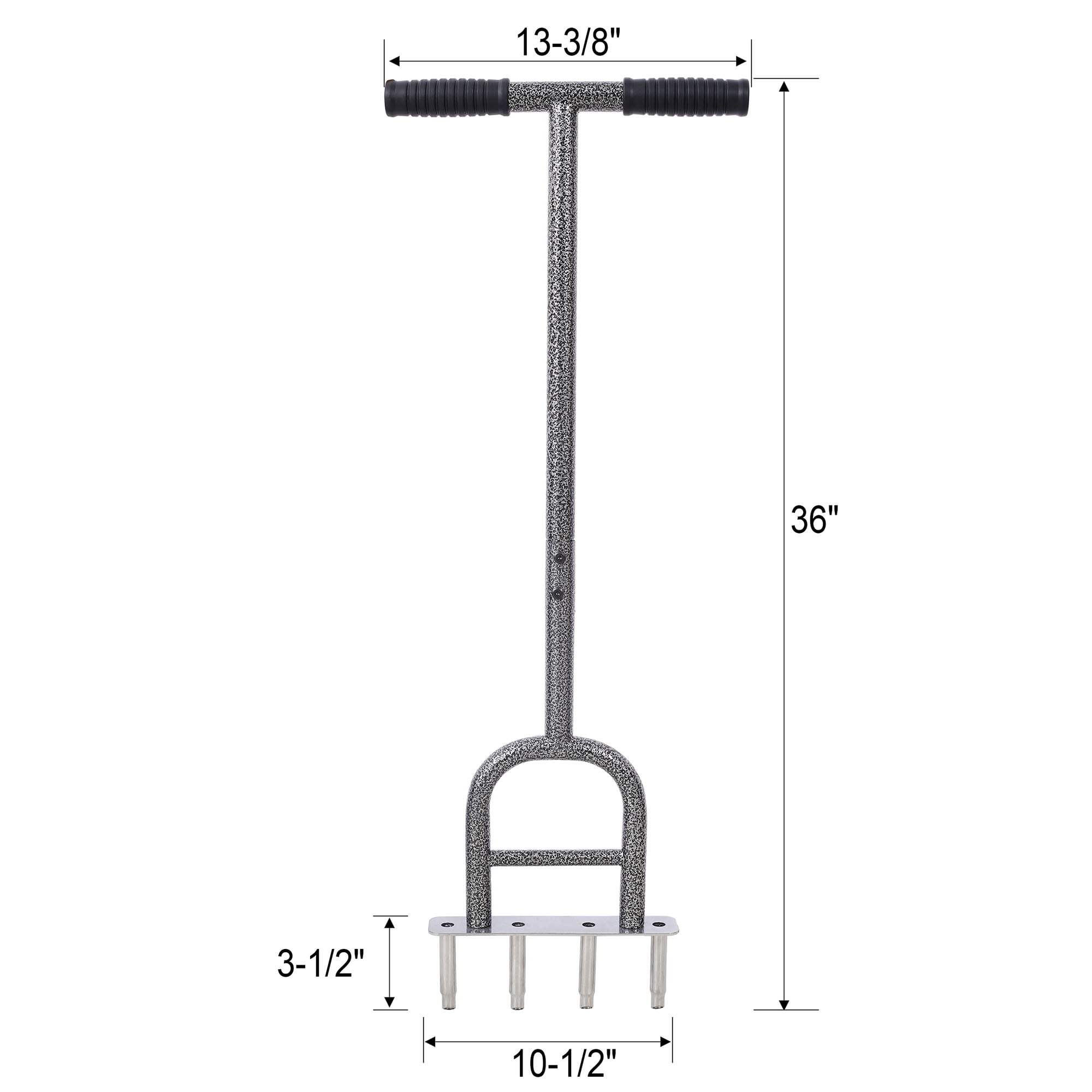 Steel Construction Gray 4 Corer Plug Lawn Aerator Tool Improving Lawn Health & Easy Soil Loosening