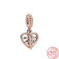 thumbnail image 1 of Authentic 925 Sterling Silver Mom and Daughter Love Heart Charm Fits Original Pandora Bracelet DIY Jewelry Mother's Day Gift Gao Jinjia LED, 1 of 2