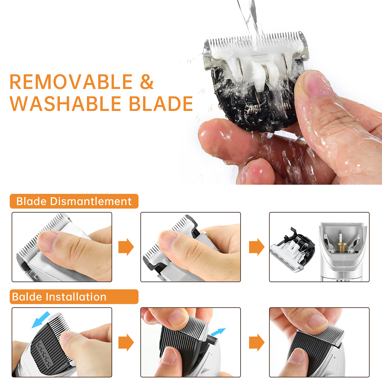Cshidworld Cordless Dog Clippers Thick Coats, White photo 7