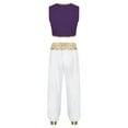 thumbnail image 5 of TSSOE Men's Arabian Prince Outfit Golden Vest with Harem Pant Sets for Stage Performance Gold 3XL, 5 of 7