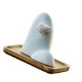 thumbnail image 4 of Burner de incienso soporte para la barra de incienso, forma única del adorno lindo con cerámica de la bandeja para la mesa de meditación de frijoles, 4 of 9