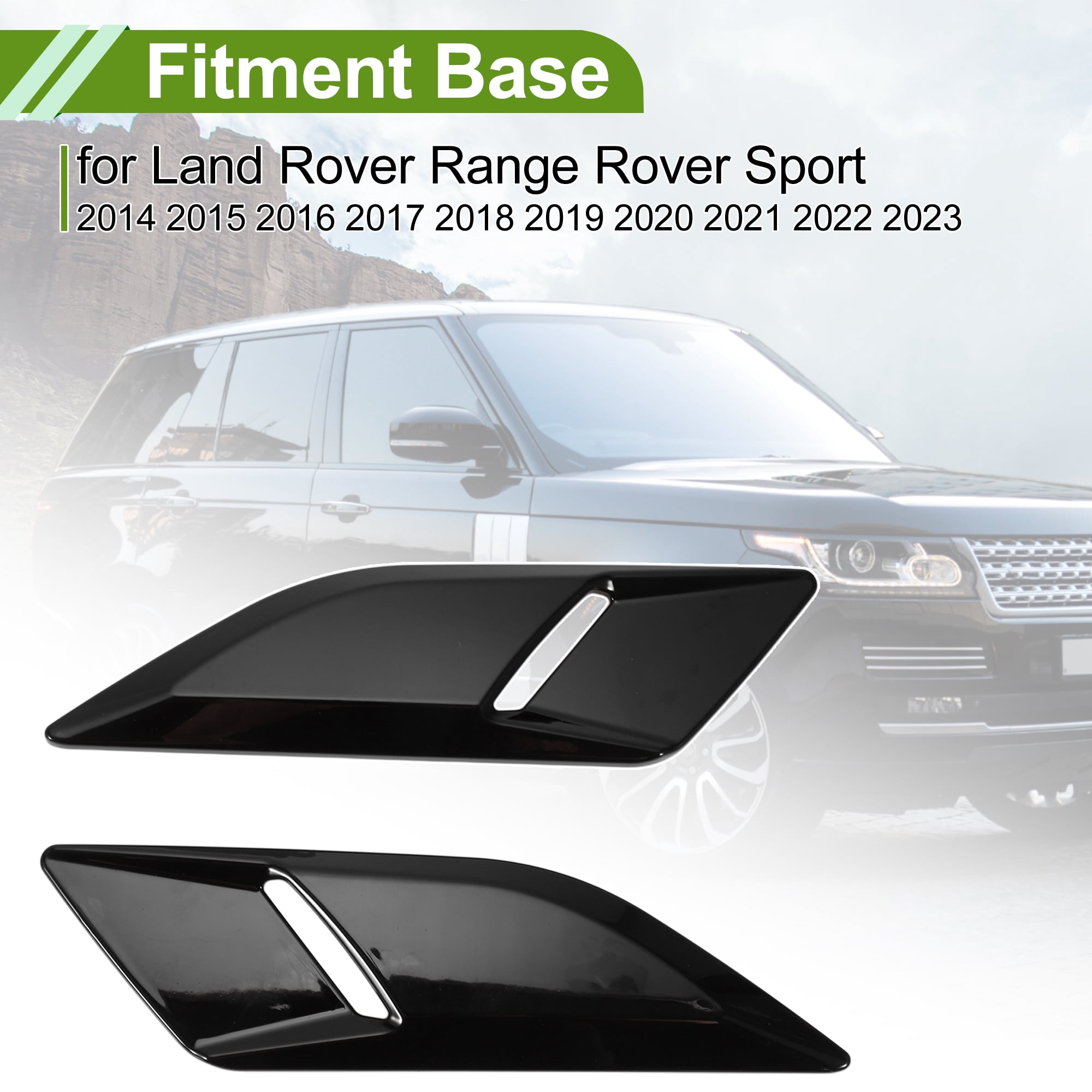 Unique Bargains Hood Air Outlet Vent Cover Trim for Land Rover Range Rover Sport 2014-2023 Hood Engine Bonnet Air Vent Outlet Cover Bezels ABS Black