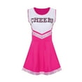 thumbnail image 4 of Cheerleader Outfit For Girls Sleeveless Cheerleading Team Stage Performance Dance Dressy Pink 150, 4 of 6