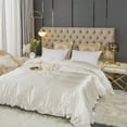 thumbnail image 6 of Move Over Satin Ruffle Duvet Cover Twin Only White Bedding Set Ruffle Pattern Silky Microfiber No Filling, 6 of 10