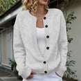 thumbnail image 6 of TOMVIGX Women's Fall Floral Embossed Knit Cardigan - Loose Fit Long Sleeve Button Down Sweater Coat Soft Round Neck Casual Outerwear for Autumn Winter Layering, 6 of 8