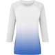 thumbnail image 4 of Camisas de Manga Corta para las Mujeres, 3/4 Manga Color Sólido Gradiente Impreso Cuello Redondo Casual Top Hecho de Tejido Súper Suave, Blusas de Manga Corta para las Mujeres, 4 of 5