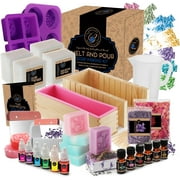 Craftzee Large Soap Making Kit - DIY Kits for Adults and Kids Supplies Includes Soap Base, Soap Cutter Box, Silicone Loaf Molds, Fragrances, Rose Petals & More Melt and Pour Soap Kit