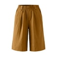 thumbnail image 6 of MLCDZ Women Loose Fit Knee Length Bermuda Shorts with Multiple Pockets Casual Wide Leg Loose Elastic Waist Workout Short Pants, 6 of 8
