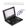 thumbnail image 3 of Lecteur Dvd Mobile Portable de 9,8 Pouces avec Mini Télé, Lecteur Hd, Batterie Rechargeable Intégrée, Prise en Charge Carte SD/port USB/DVD, Écran Haute Résolution, 3 of 6