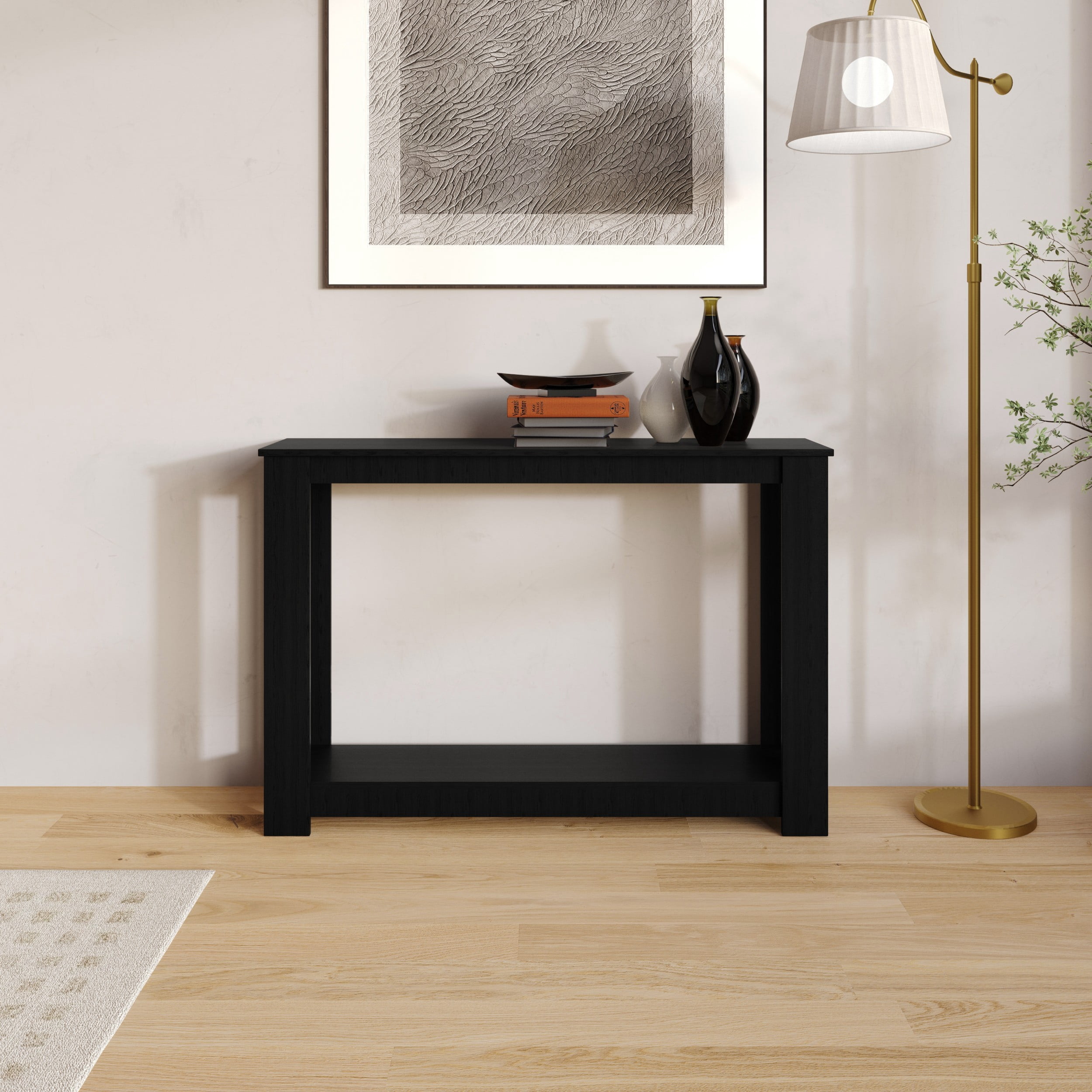 Home Design Dearborn 48" Console Table, Modern Indoor Entryway Sofa Table with Open Shelf for Living Room, Hallway & Foyer