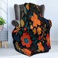 thumbnail image 4 of Folk Art Soft Flannel Fleece Throw Blanket, Floral Motifs and Leaves Bouquets Image in Polish Art Style, Cozy Plush for Indoor and Outdoor Use, 50" x 70", Charcoal Grey and Multicolor, by Ambesonne, 4 of 5