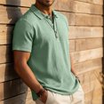 thumbnail image 5 of Busydd Shirts for Men Solid Color Lapel Button Mens Linen Shirt Casual Short Sleeve Summer Shirts L, 5 of 8