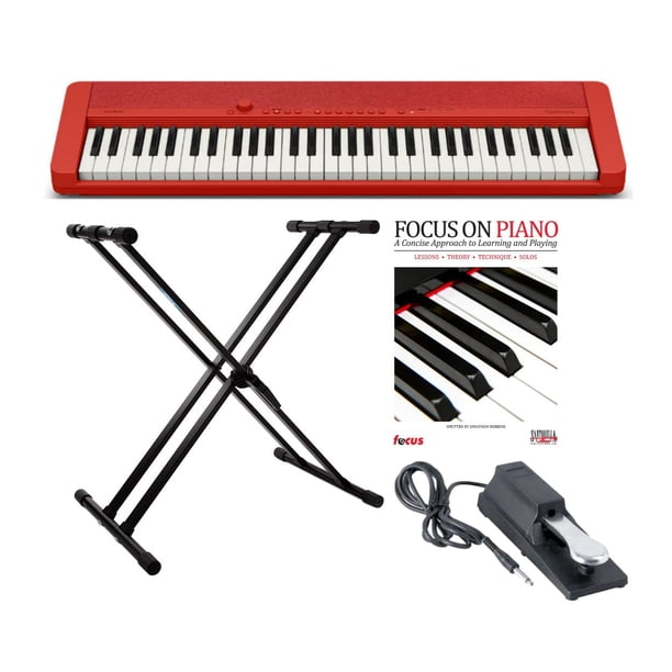 Teclado Casio CT-S1 de 61 teclas con respuesta al tacto, paquete rojo