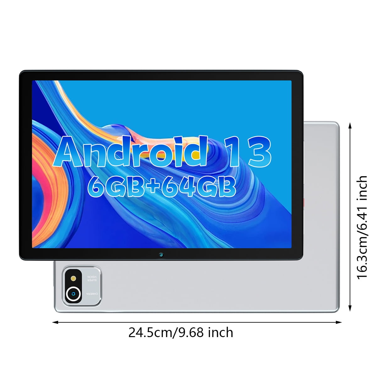Android 13 タブレット 6GB RAM 128GB 10inch Android 13 Table, 6GB RAM 64GB ROM 128GB Expand, Quad