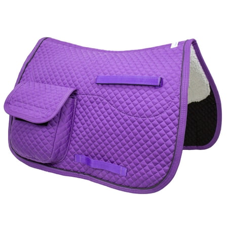 Derby Originals English Saddle Pad with Pockets for Trail Rides & Everyday Use - Plum (Best English Saddle Pad For High Withers)