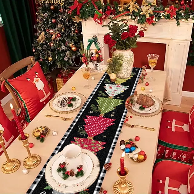Christmas Tablecloth Waterproof Polyester Holiday Dining Decor with Snowflake Pattern Festive Party Table Cover for Kitchen Living Room Dining Table Long Rectangular Washable Table Runner