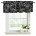 thumbnail image 2 of 2 Pack Valances for Windows, Black Geometric Window Valances for Living Room/Bedroom/Bathroom, Contemporary Minimalism Abstract Pattern Light Filtering Kitchen Curtain Valance 60"W x18" L, 2 of 9