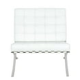 thumbnail image 3 of LeisureMod Bellefonte Modern White Leather Tufted Accent Chair & Ottoman, 3 of 7