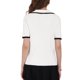 thumbnail image 3 of INSPIRAR CHIC Blusas de verano de manga corta para mujer, de doble botonadura, de color contrastante, suéter de punto 2XL blanco, 3 of 4