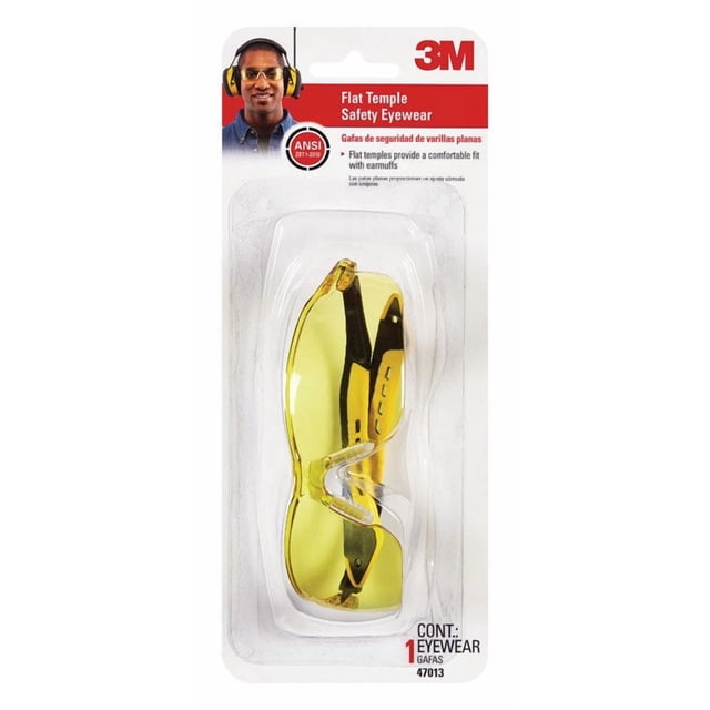 Gafas de seguridad 3M con lente ámbar, marco negro/amarillo, 1 unidad