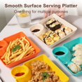 thumbnail image 3 of Dumpling Plate with Dipping Saucer Dish Non-slip Stackable for Snacks Desserts Sushi Tray, 3 of 9