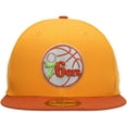 thumbnail image 2 of Men's New Era Gold/Rust Philadelphia 76ers 59FIFTY Fitted Hat, 2 of 6