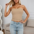 thumbnail image 2 of Tank Tops for Women,Stretchy Tube Top Camisole with Removable Padding for Versatile Layering and Stylish Outerwear,Camisole Tops for Women,Khaki,M, 2 of 5