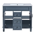 thumbnail image 5 of 36" Bathroom Vanity with Top Sink - Modern Blue Bathroom Storage Cabinet, 2 Soft-Close Doors & 2 Drawers, Single Sink Vanity for Bathroom, 5 of 9